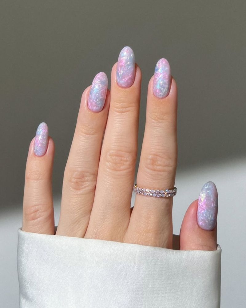 nail art sirène, ongles élégants d’été