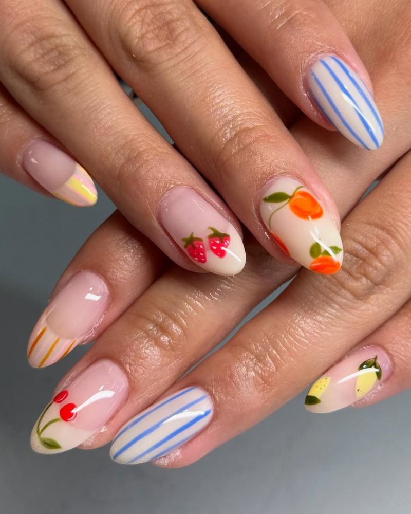 nail art fruité, ongles mignons d’été