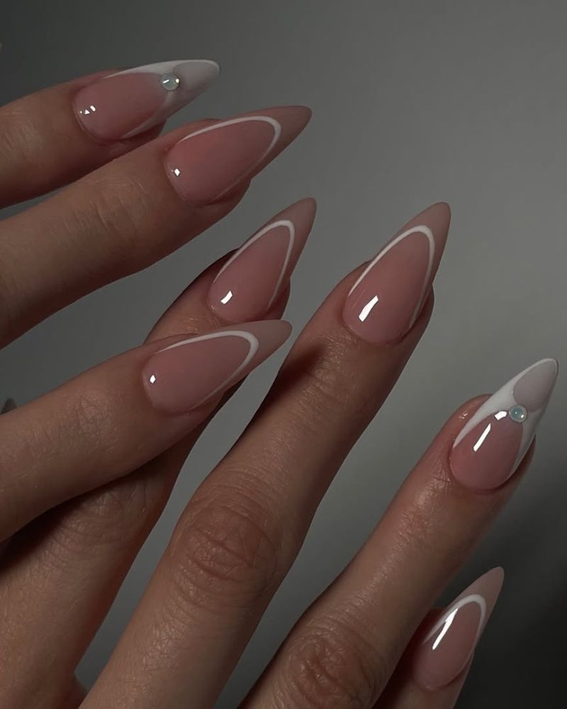 bouts blancs français stiletto en contour