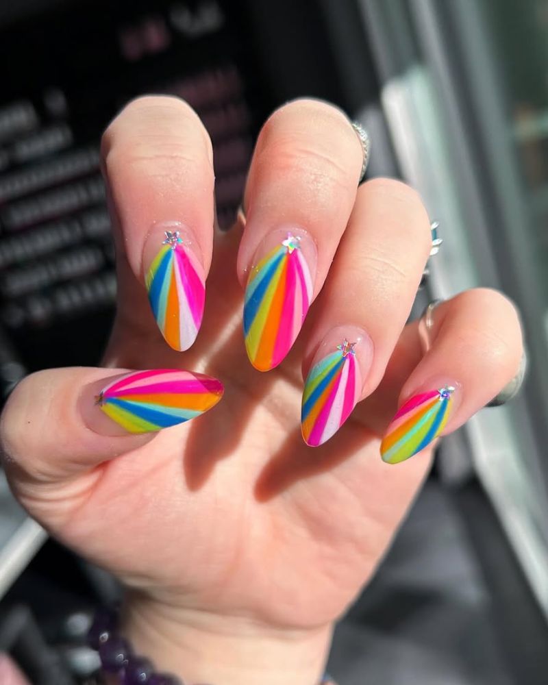 ongles arc-en-ciel, ongles vifs d'été