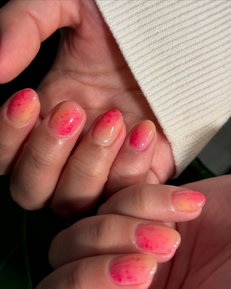 nail art pêche, jolis ongles