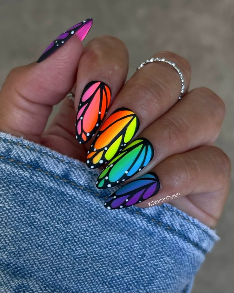 ongles arc-en-ciel, ongles dégradés