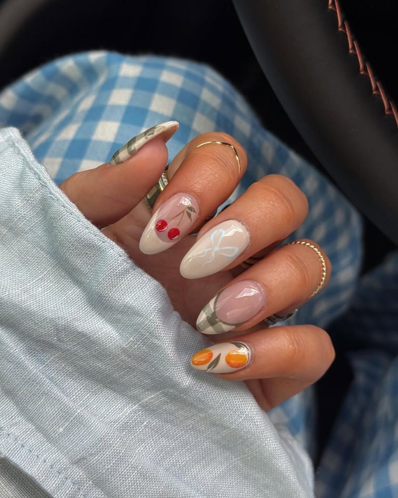ongles d’été classe, ongles fruités