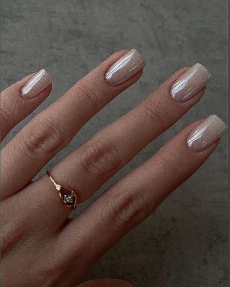 ongles chrome blanc, ongles élégants, ongles de mariée