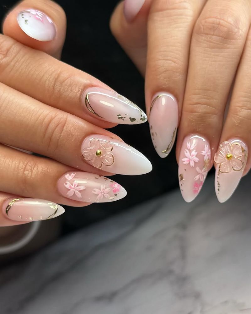 ongles stiletto, baby boomer