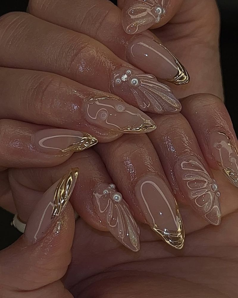 ongles stylés, élégants, nude