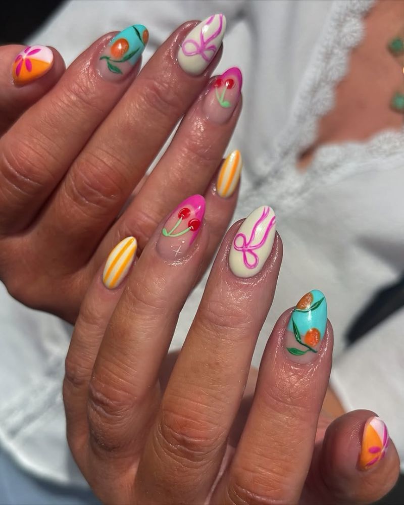 ongles mignons d’été, inspiration ongles fruités