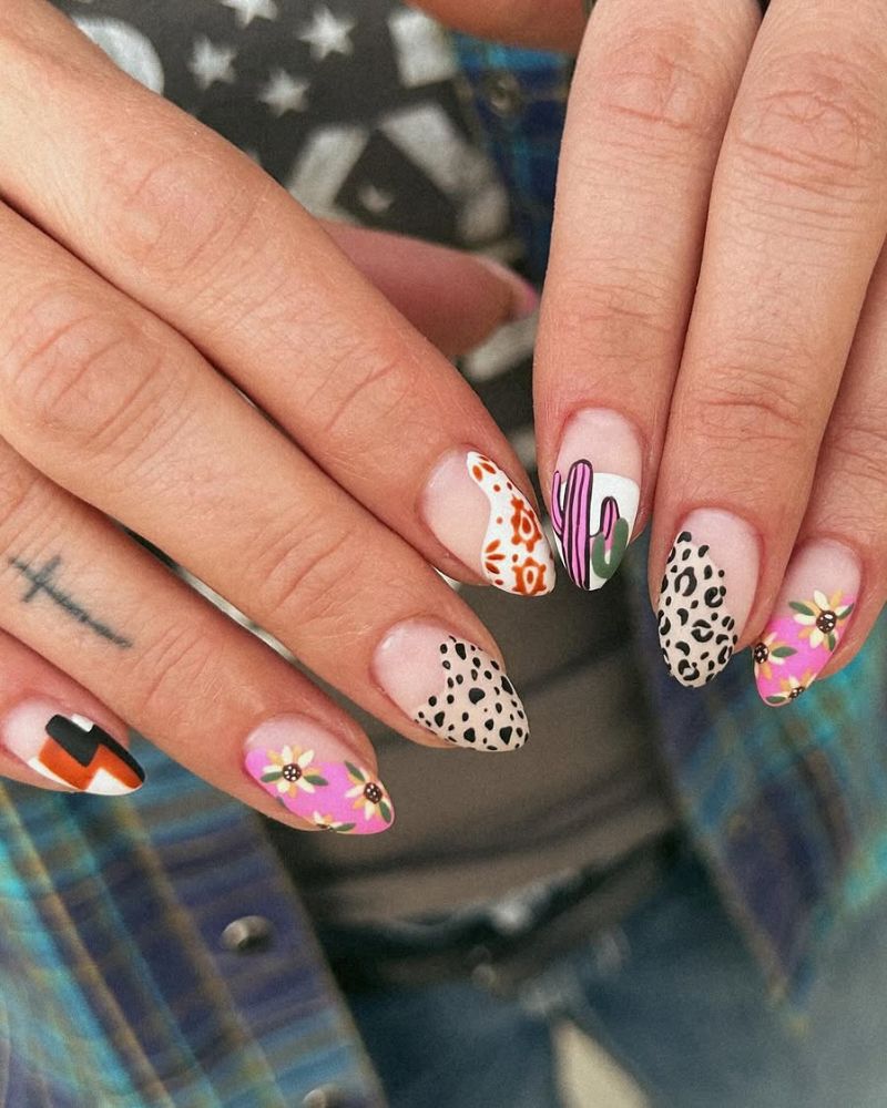 manucure cowboy, nail art fun