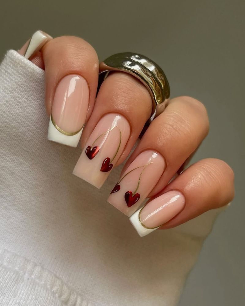simple white tip french, classy nails
