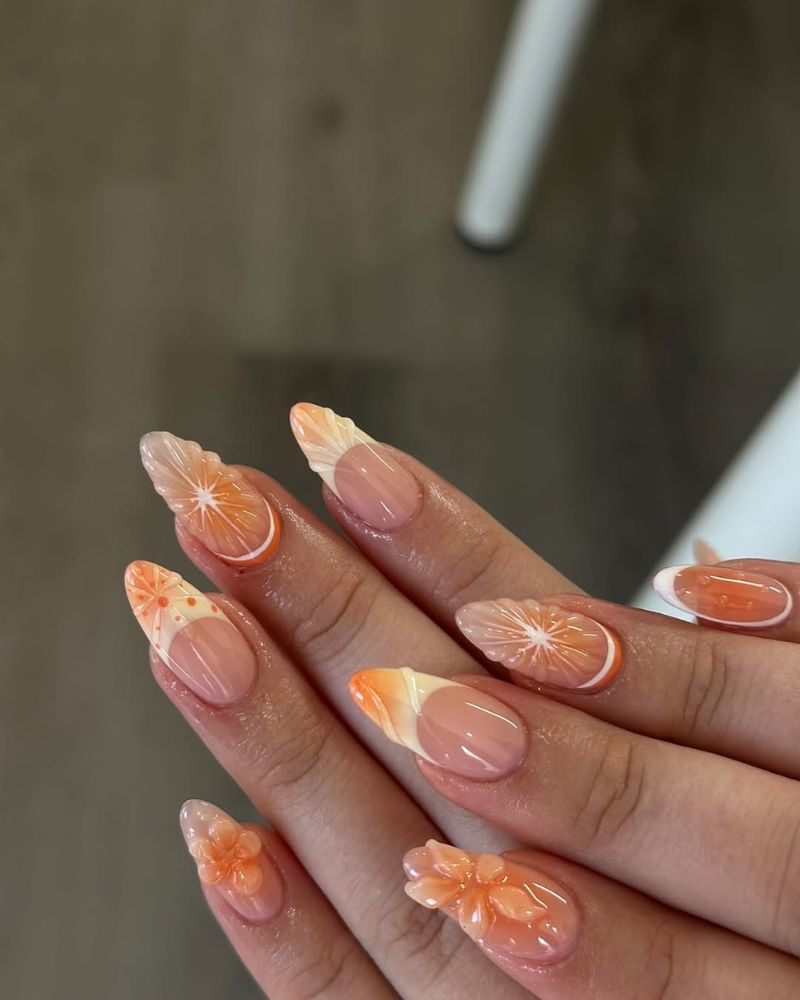 pastel yellow nails, french nails