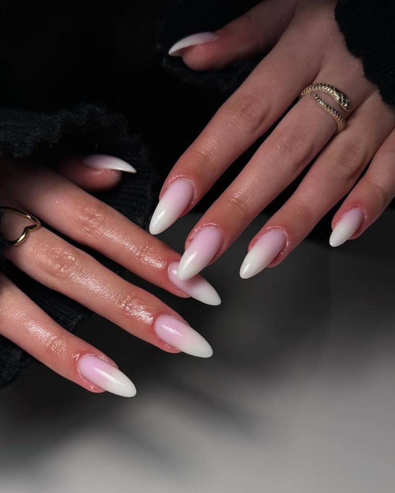 manucure french ombré, manucure élégante, ongles french