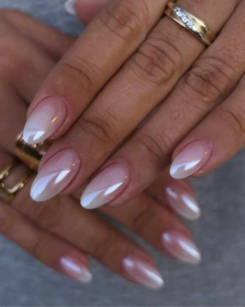 ongles ombrés français, ongles baby boomer, ongles élégants