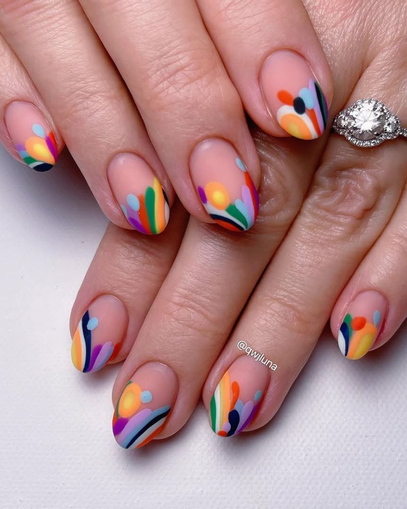 French colorée pour l'été avec formes abstraites