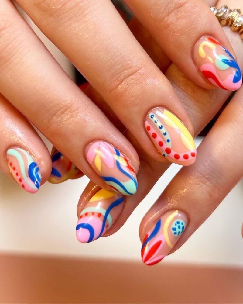 art abstrait pastel pour l'été ou le printemps