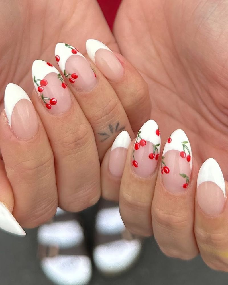 white tip french nails, classy spring nails
