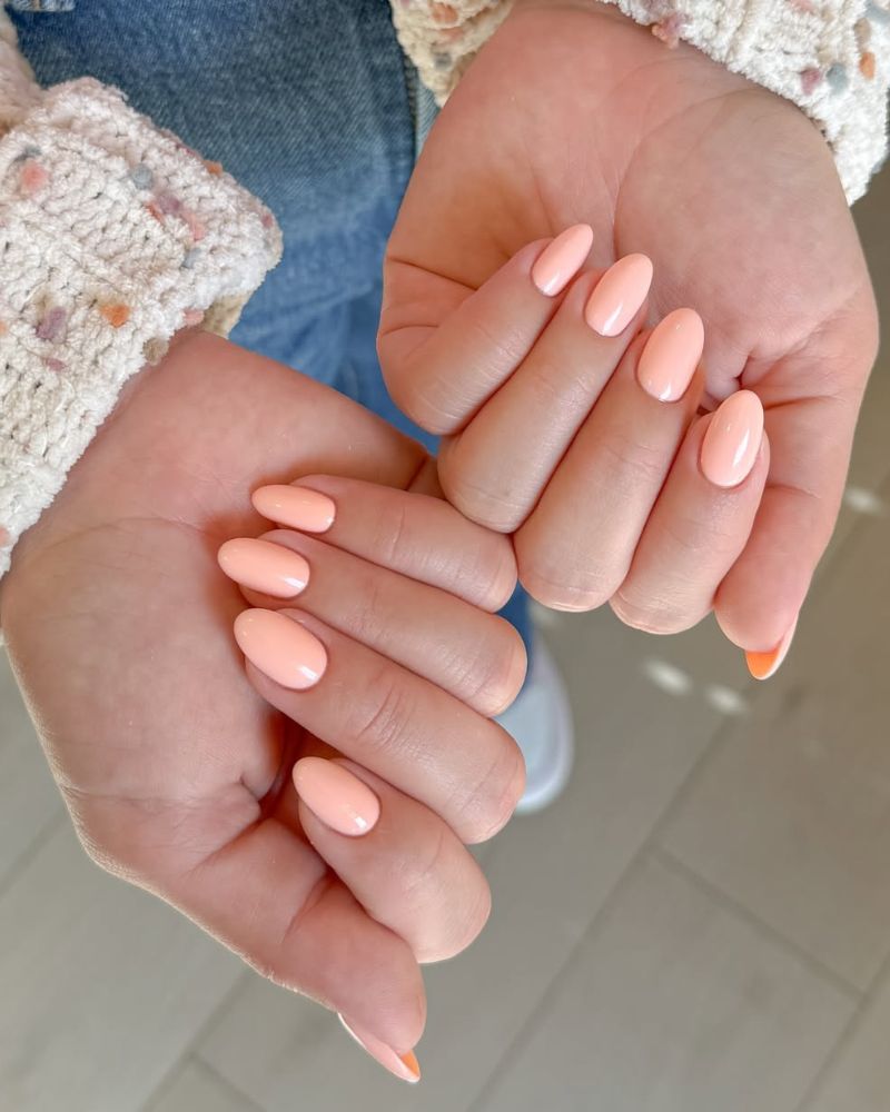 ongles pêche simples, ongles printaniers sobres