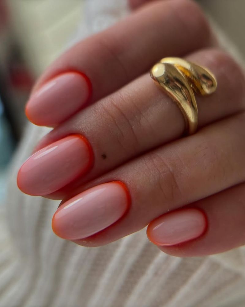 ongles d'été simples, nail art orange