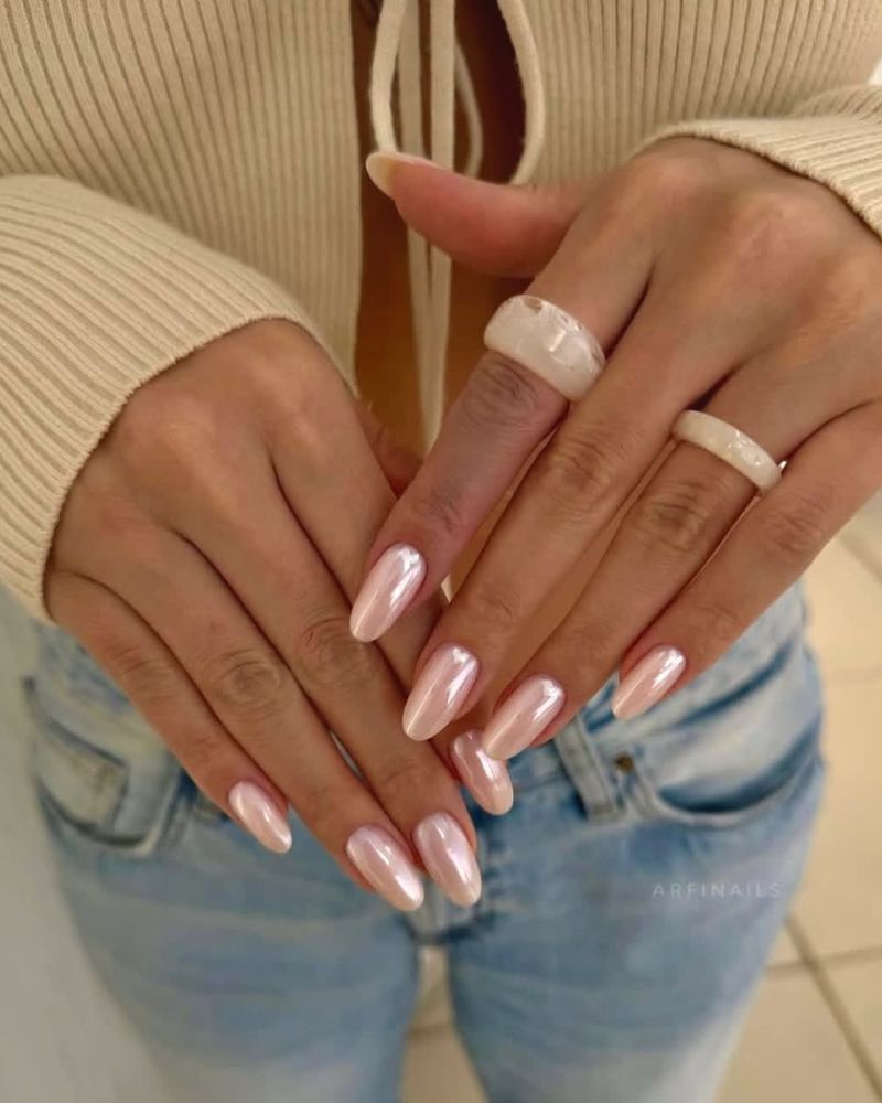 ongles simples, ongles chrome, ongles élégants