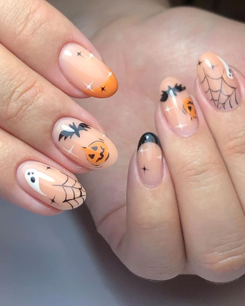 ongles halloween nude
