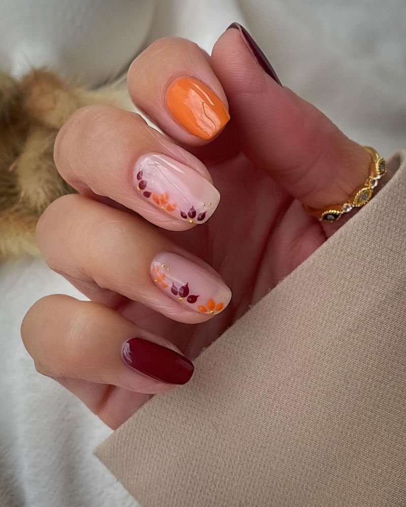 nail art automne, ongles automne