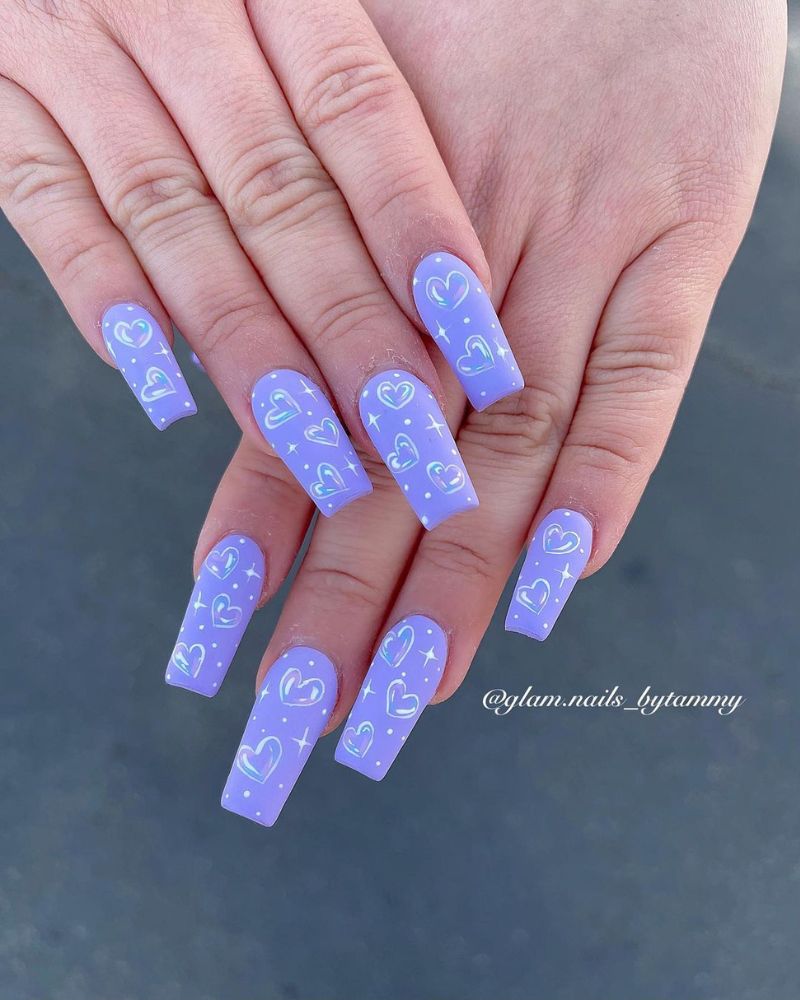 ongles gel violet
idées ombres lavande