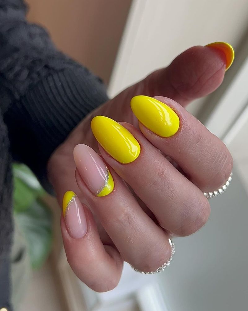 design ongles jaune néon