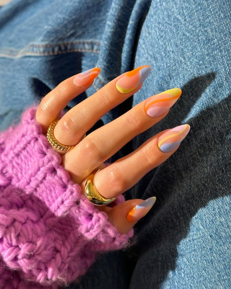 ongles pastels, idée nail art printanier