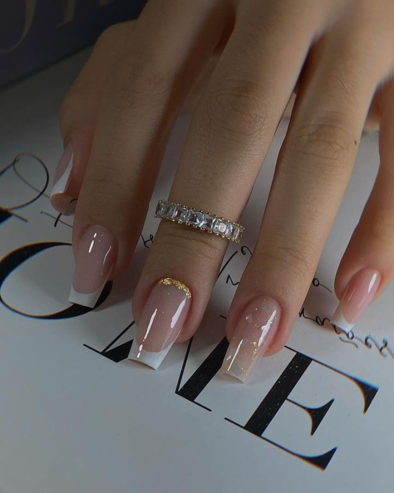 dessins d'ongles à bouts blancs, french nail designs