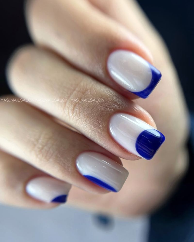 ongles bleus classe, ongles bleu marine