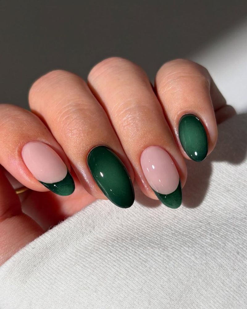 designs d’ongles verts pour Noël