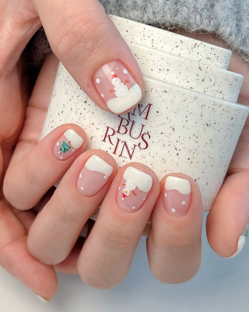 ongles d'hiver mignons, nail art d'hiver