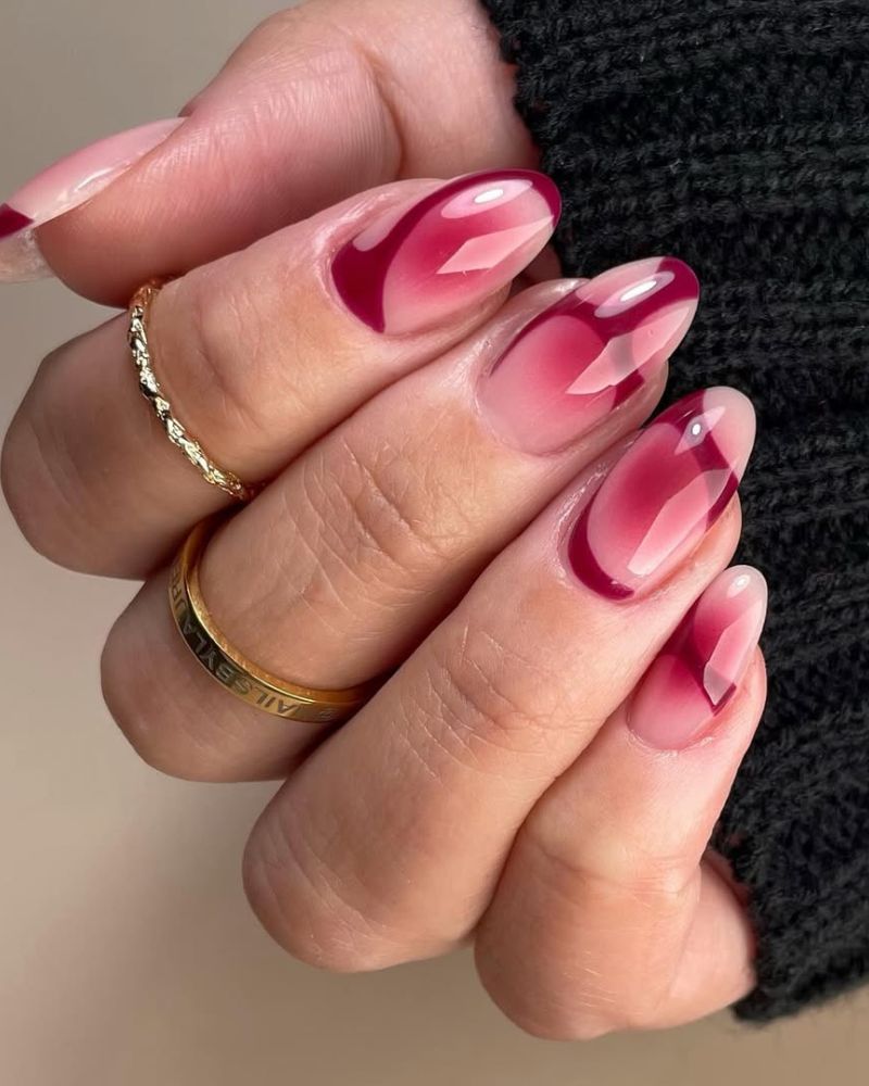 ongles élégants, ongles en aérographe