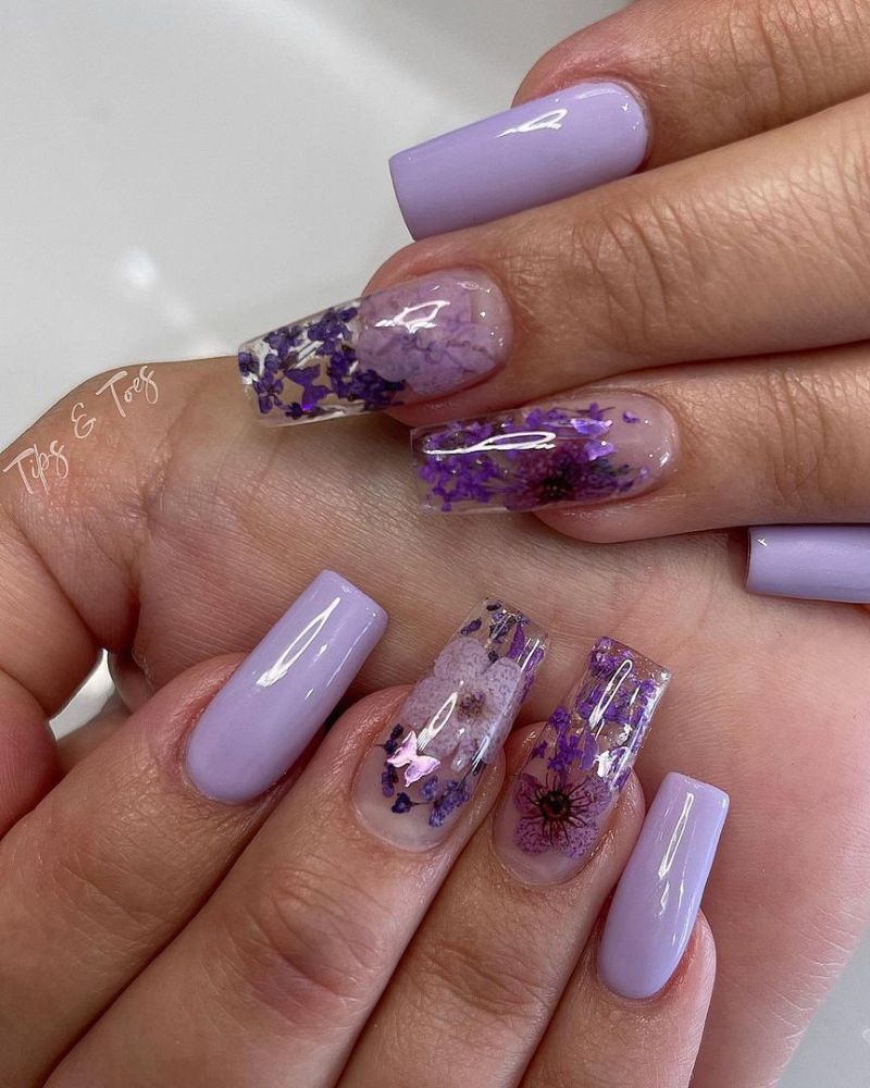 ongles gel violet
idées ombres lavande