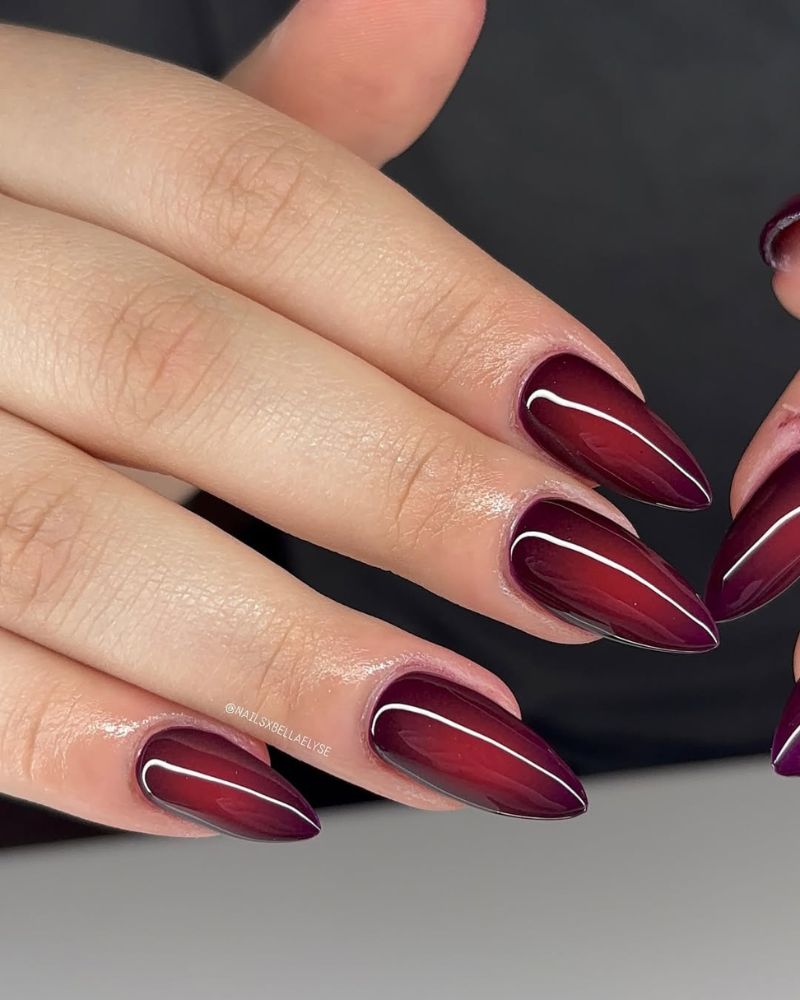 ongles aura rouge pour manucure d'automne