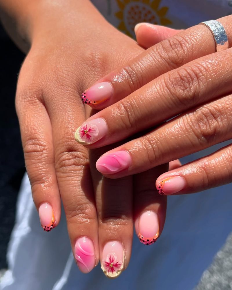 inspiration ongles courts, ongles d'été élégants