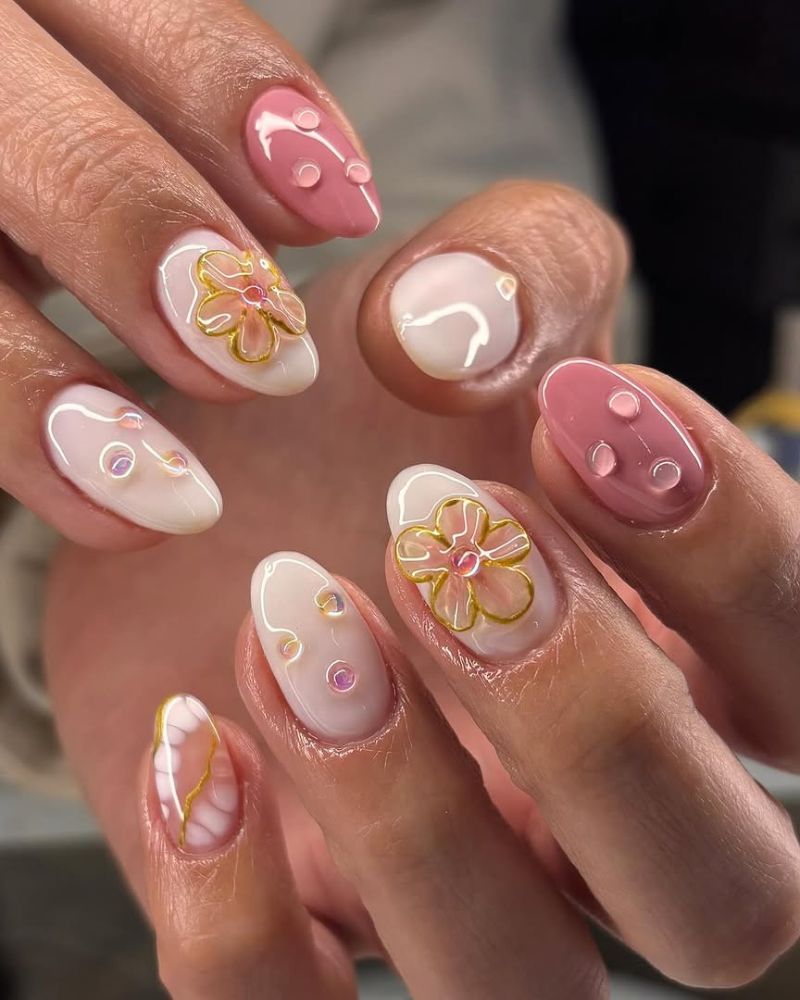 ongles d'été élégants, ongles simples