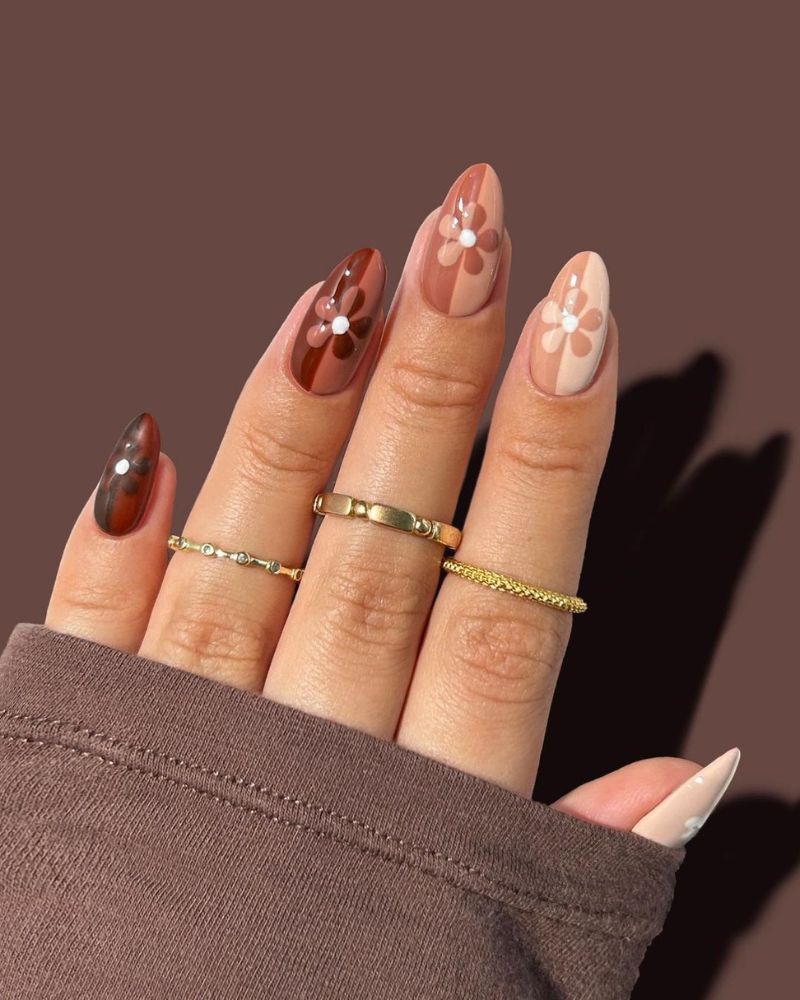 ongles marron, ongles d'automne, couleurs ongles automne