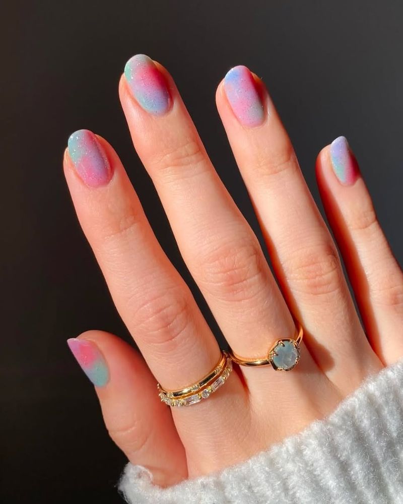 ongles pastel, idée nail art printemps