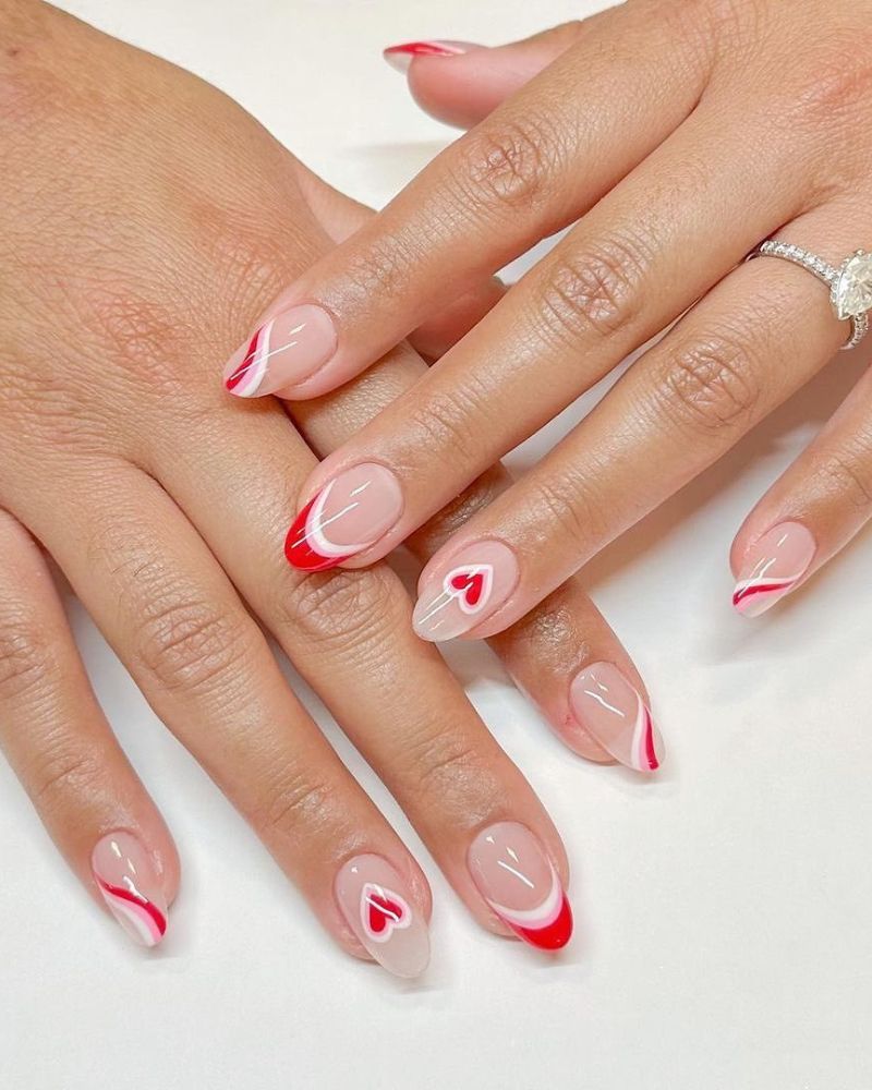 jolis ongles Saint-Valentin, ongles classe