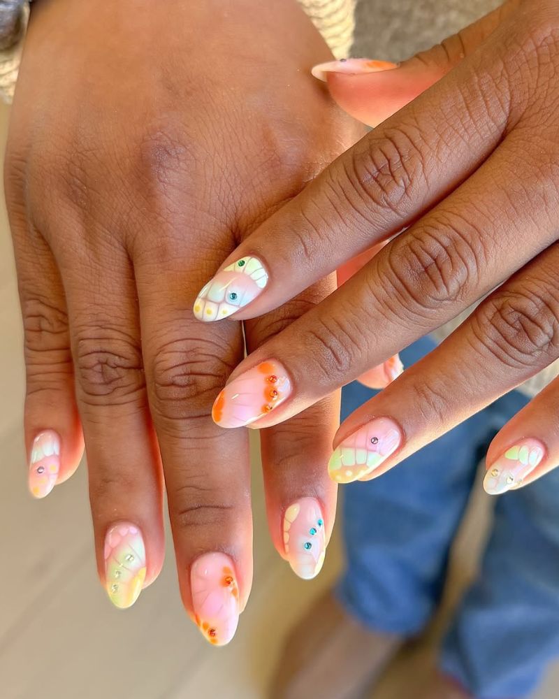 ongles pastel, ongles printaniers