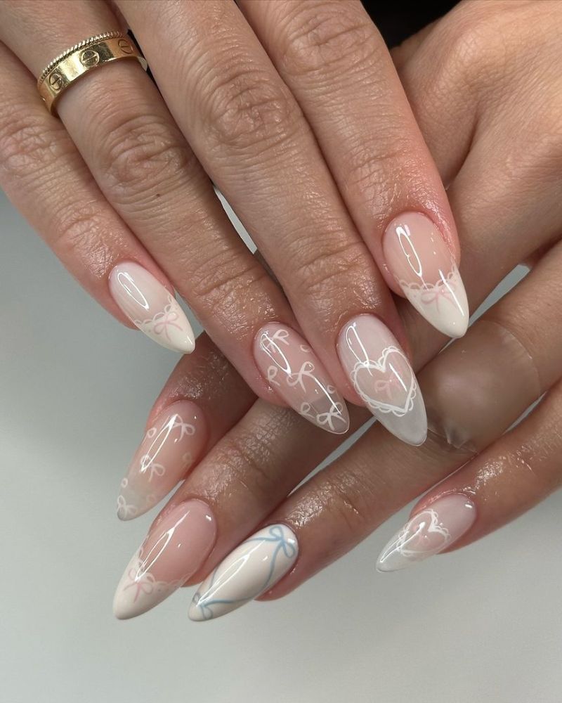 jolis ongles french, ongles à bouts blancs