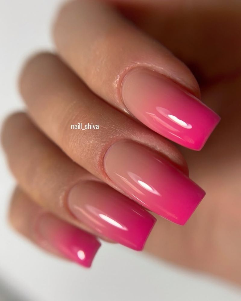 ongles ombré rose, ongles classe été