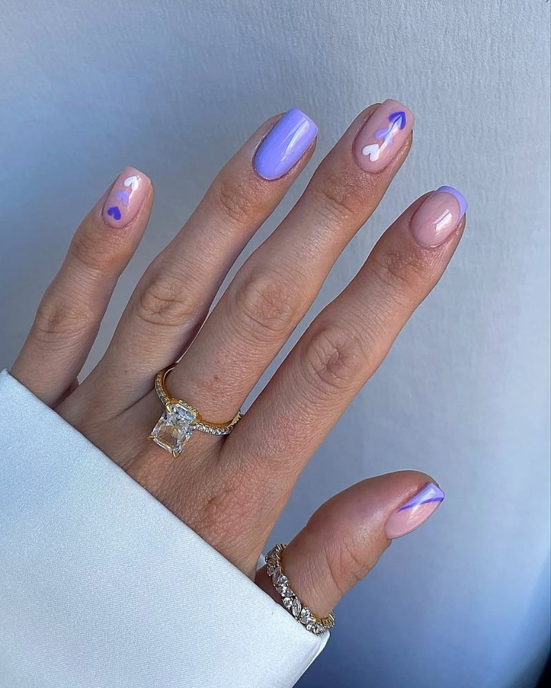 ongles violets, ongles lavande