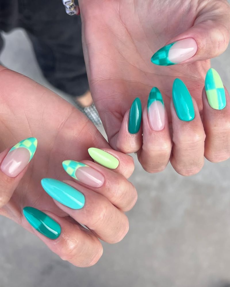 ongles verts, ongles verts d’été