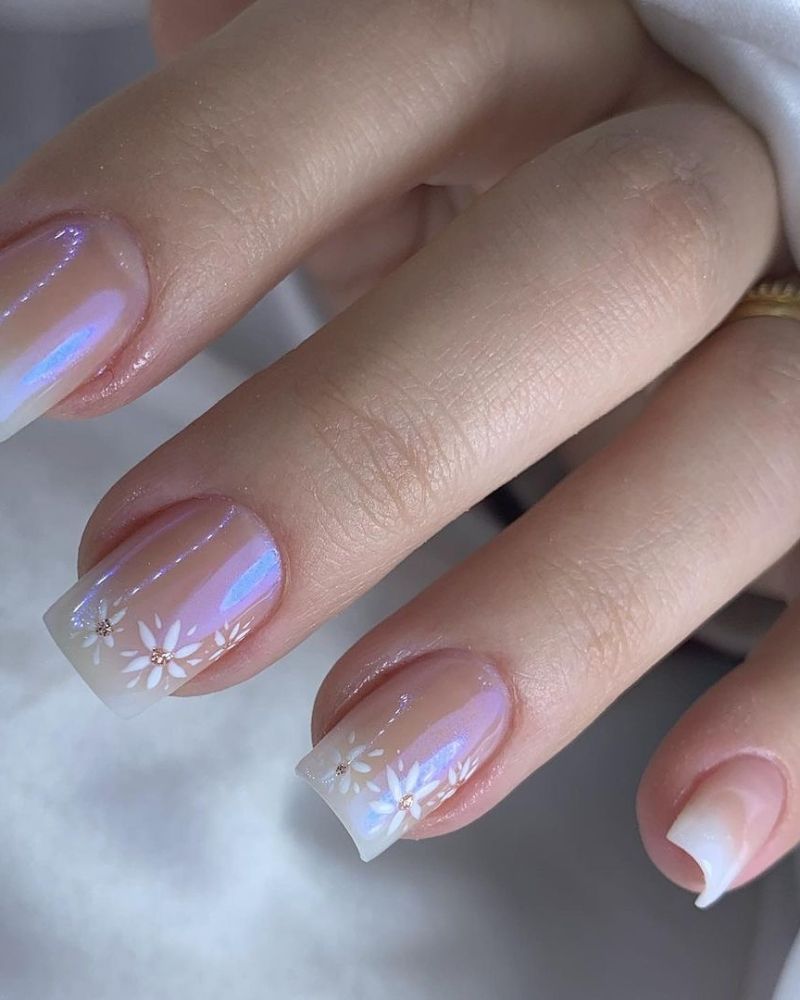 ongles french chrome