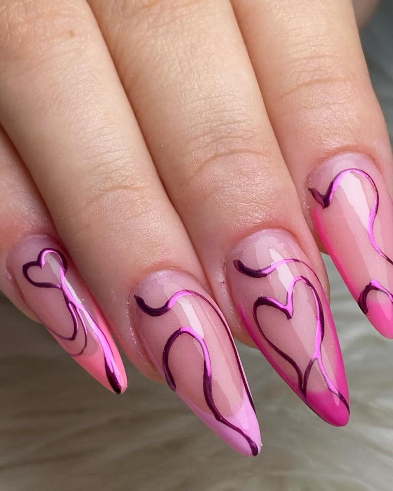 idée ongles violets, nail art violet