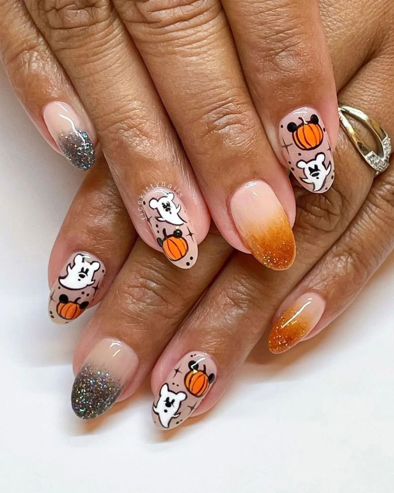 ongles halloween Mickey Mouse