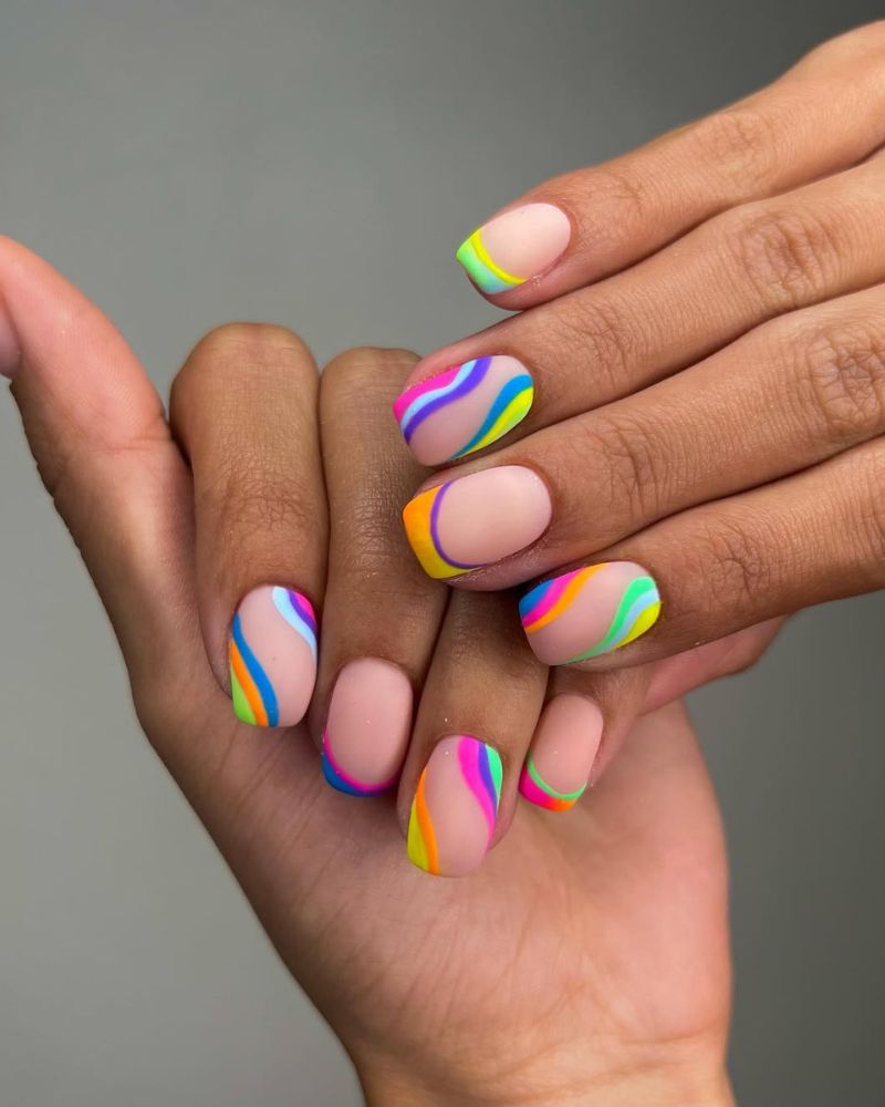 ongles d'été colorés, ongles vifs d'été