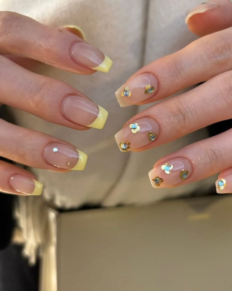 pointes jaunes simples, k-nails