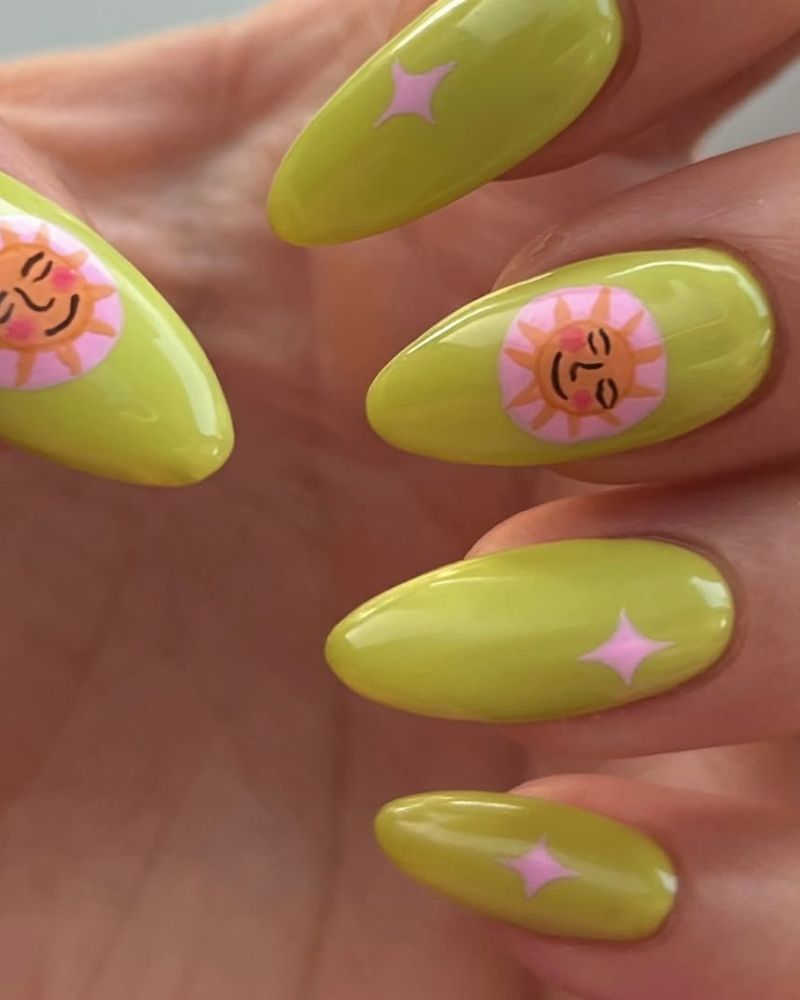 nail art mignon, ongles amande longs